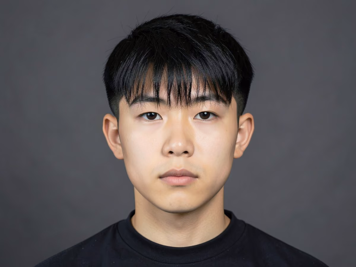Man with a teen skater haircut