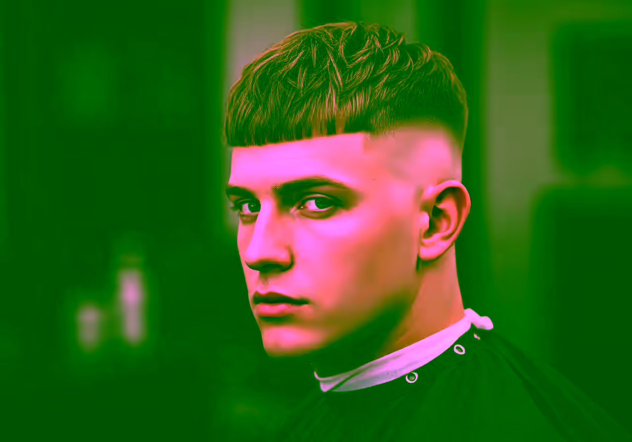 Skin Fade French Crop hairstyle for men 2026 — skin fade variation, best for square, diamond faces + straight/wavy hair, modern barbering by Master Stylist Jessica Hamilton