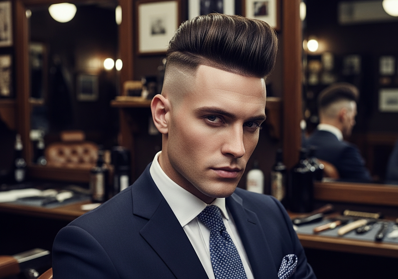 Skin Fade Quiff 2026 - Upward Volume Sharp Skin Bald Fade