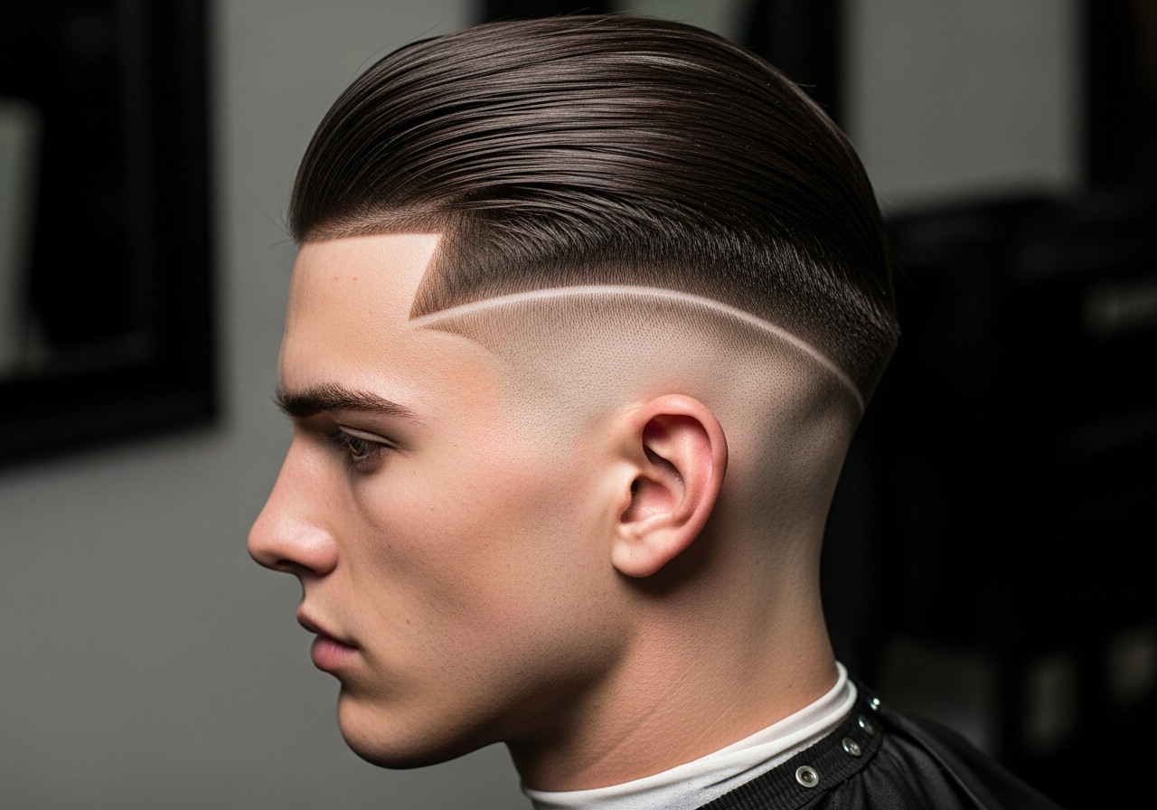 Skin Fade Straight Hair 2026 - Sleek Straight Top with Sharp Skin Bald Fade