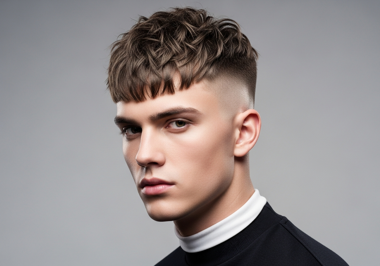 Skin Fade Textured Fringe 2026 - Messy Youthful Fringe Bald Fade