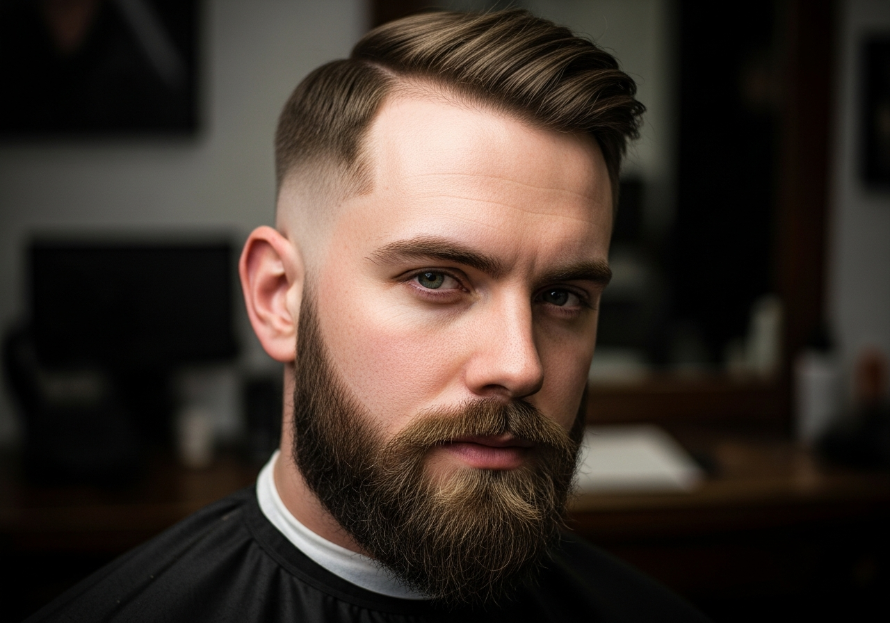 Skin Fade with Beard 2026 - Seamless Beard Blend Sharp Skin Bald Fade