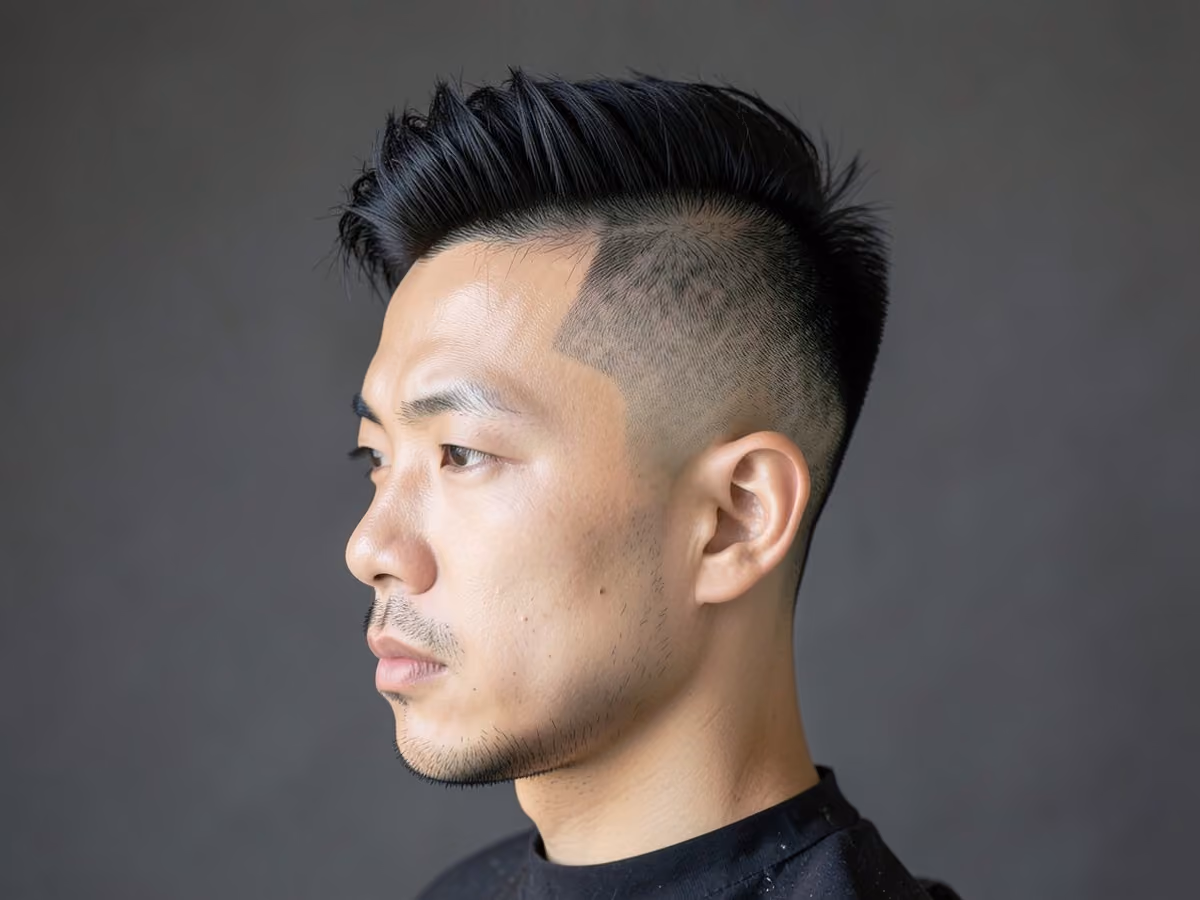 Man with an asian skin fade