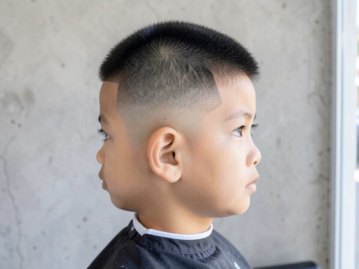 Boy with a boys skin fade
