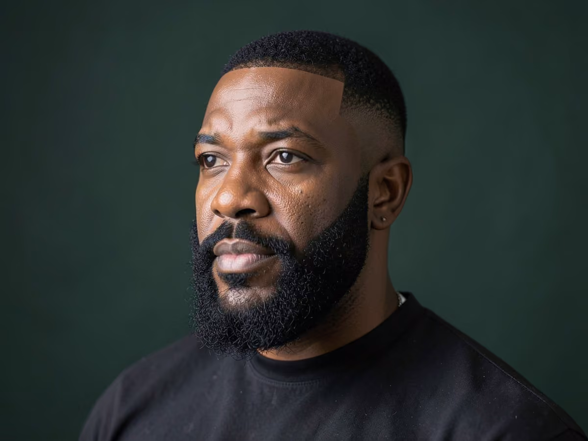 Man with a high and tight skin fade