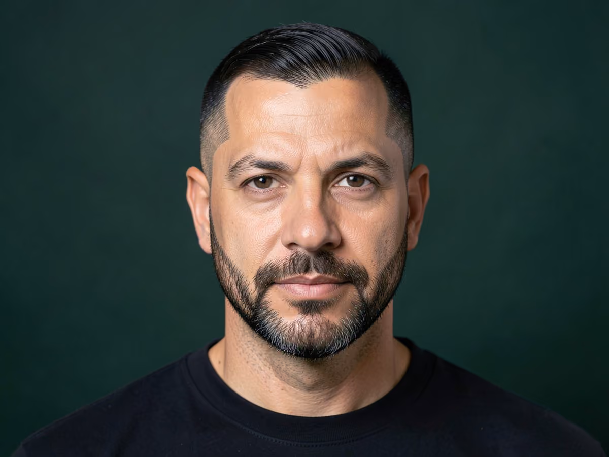 Man with an ivy league skin fade
