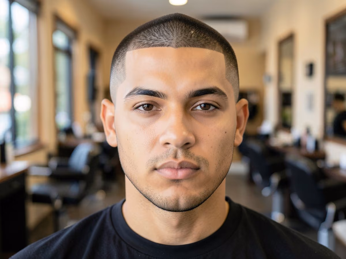 Man with a skin fade crew cut