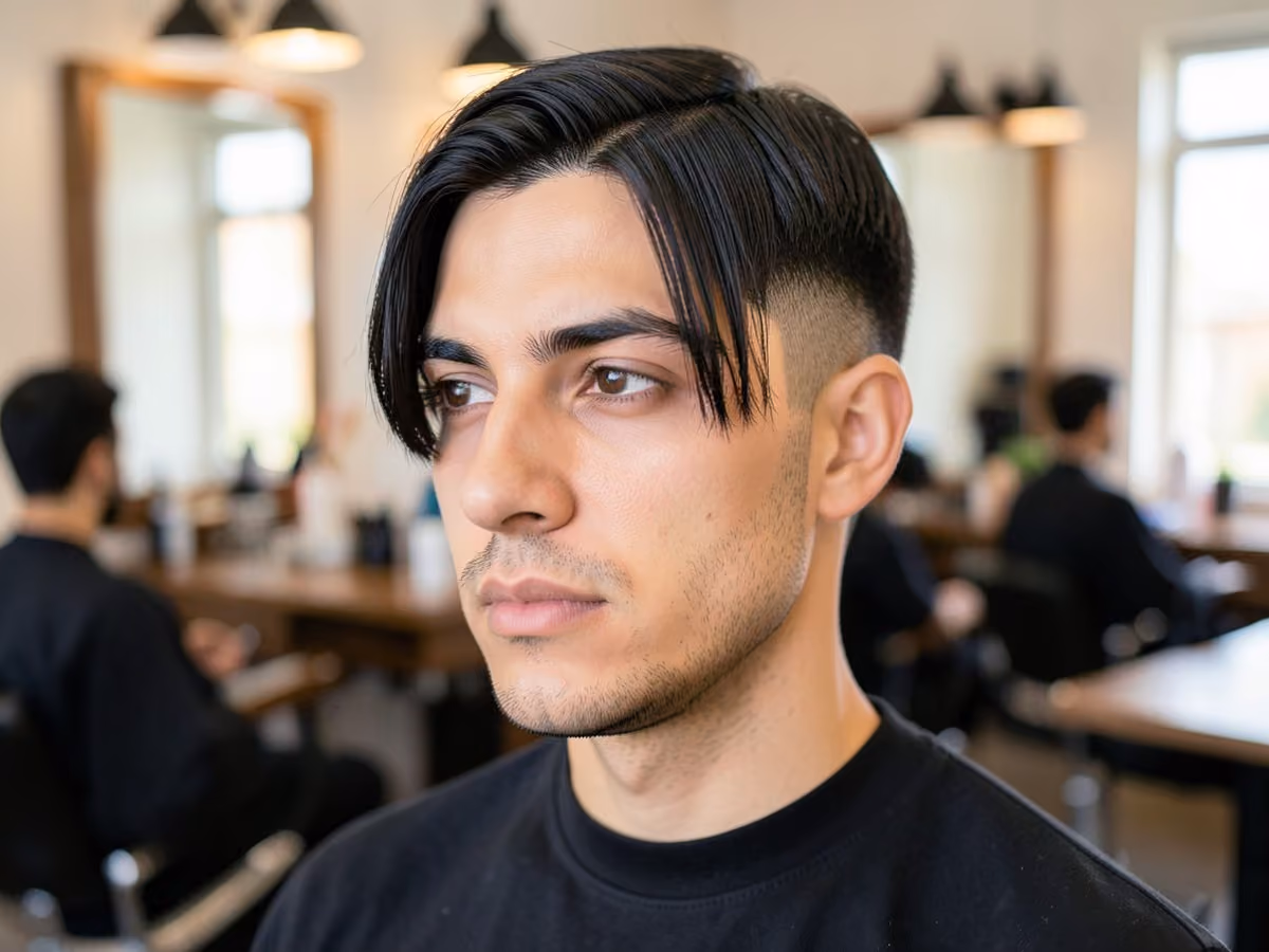 Man with a skin fade curtains