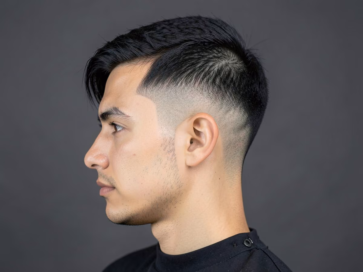 Man with a skin fade short back and sides