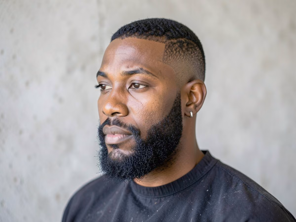 Man with a skin fade thin hair
