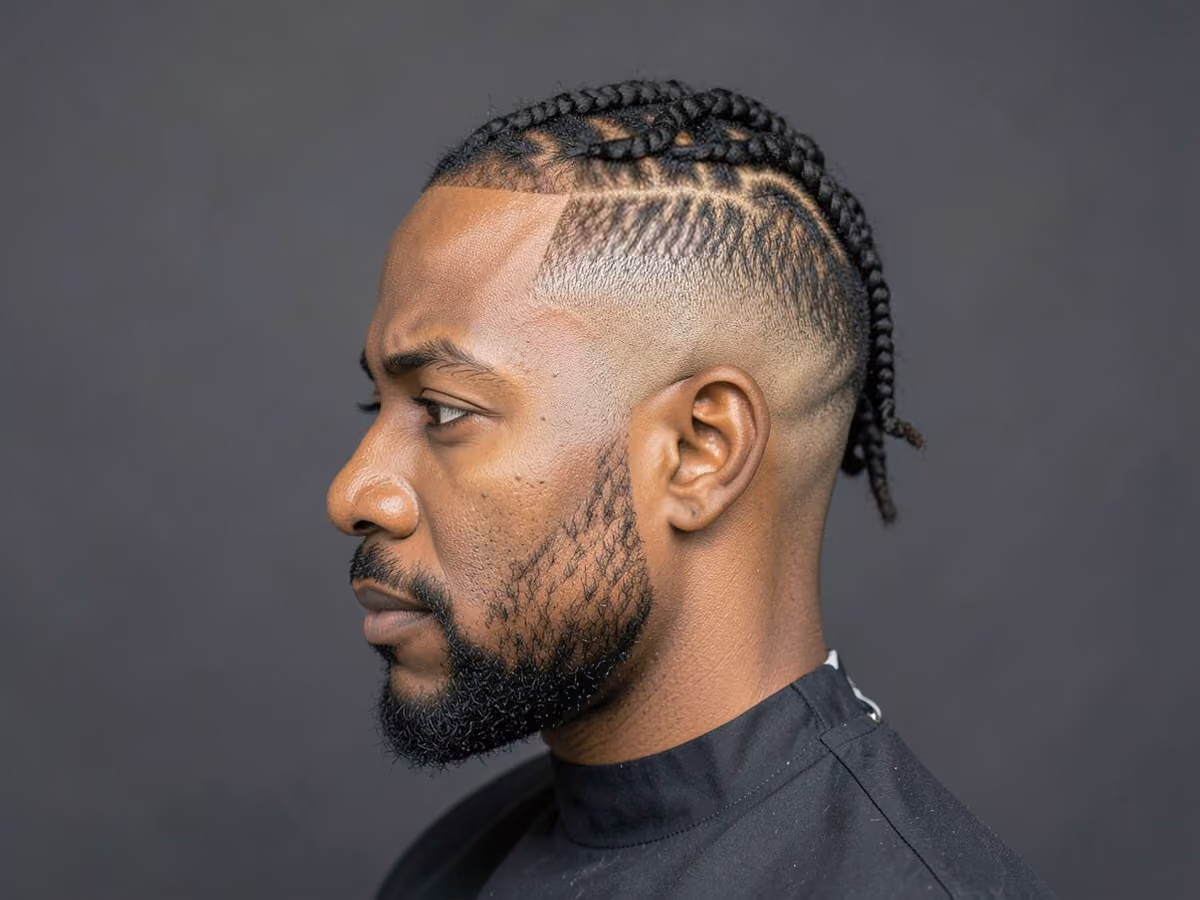 Man with a skin fade twists