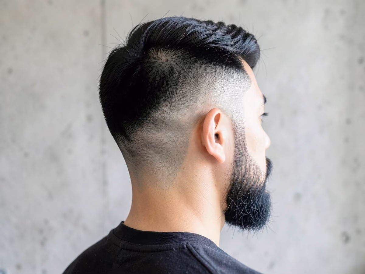 Man with a v skin fade