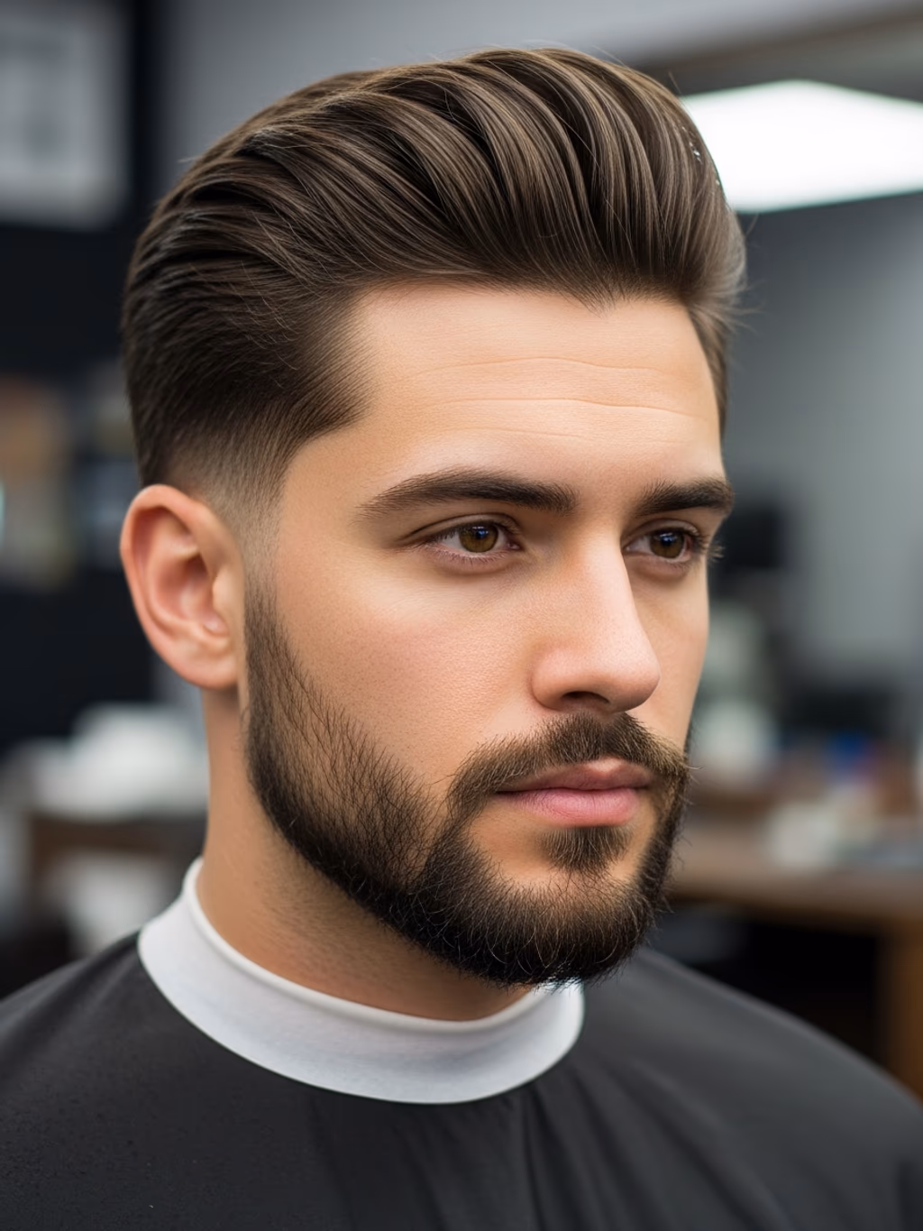 Textured Slick Back hairstyle for men 2026 — slick back variation, best for round faces seeking elongation, modern barbering by Master Stylist Jessica Hamilton
