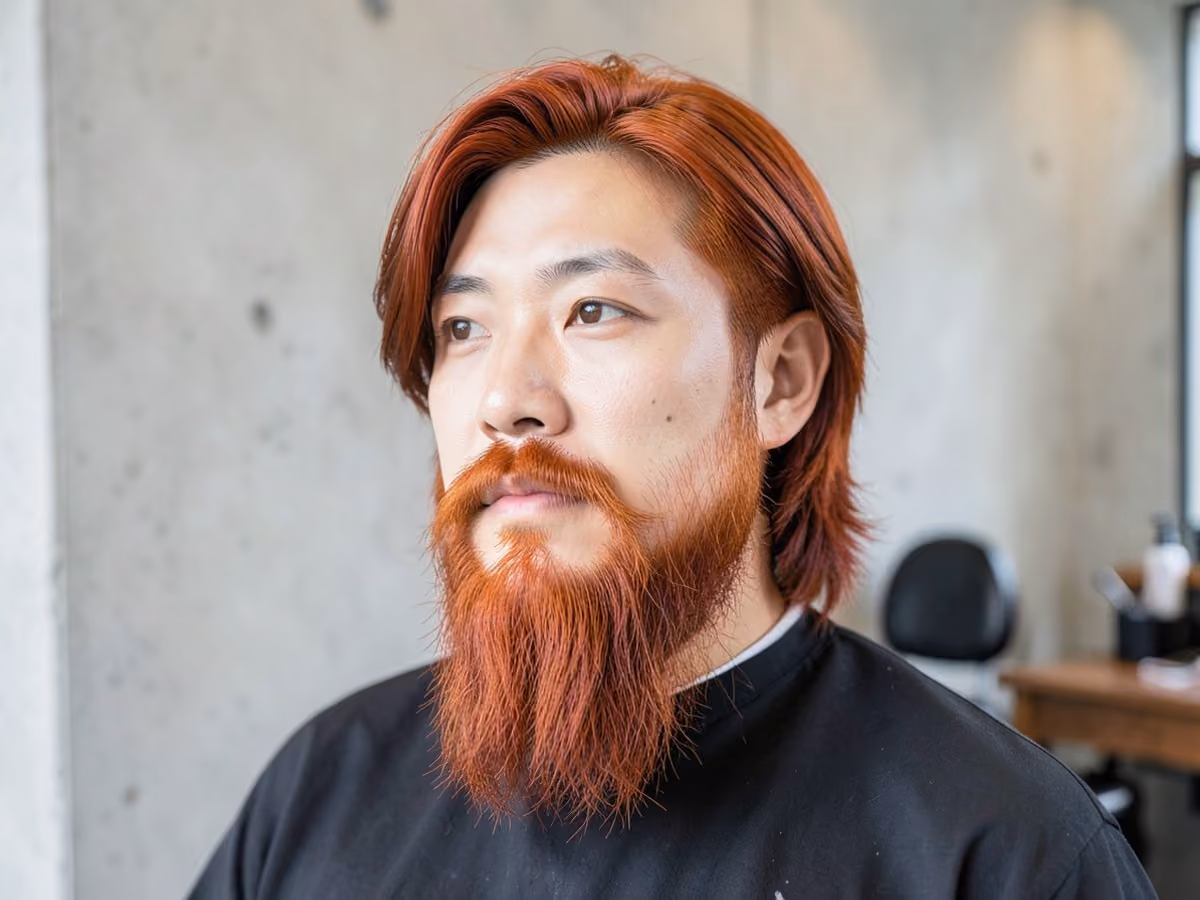 Man with an alexi lalas long hair and goatee