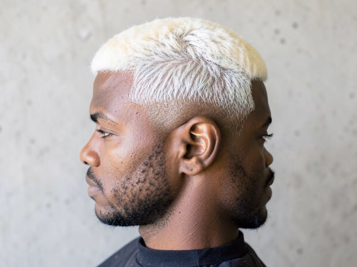 Man with an antoine griezmann bleached hair
