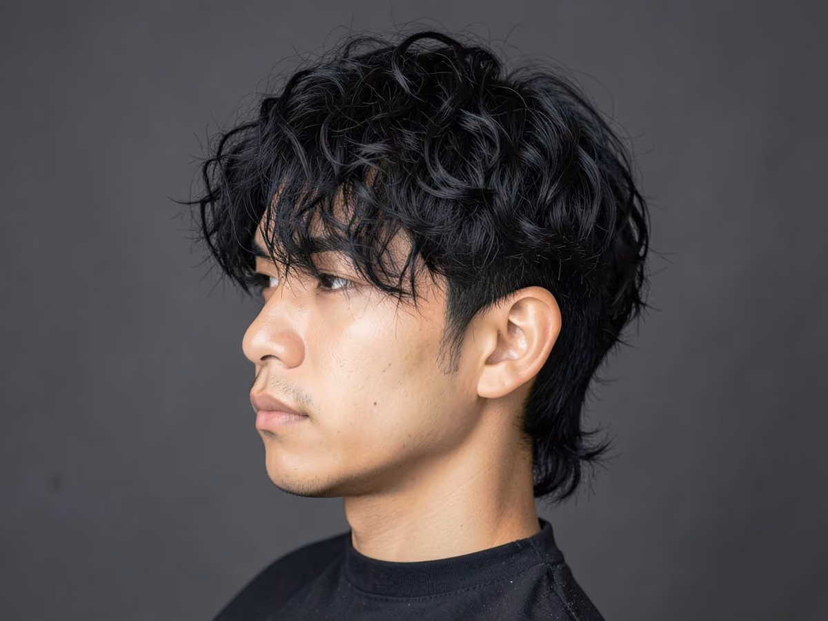 Man with a carles puyol curly mane haircut