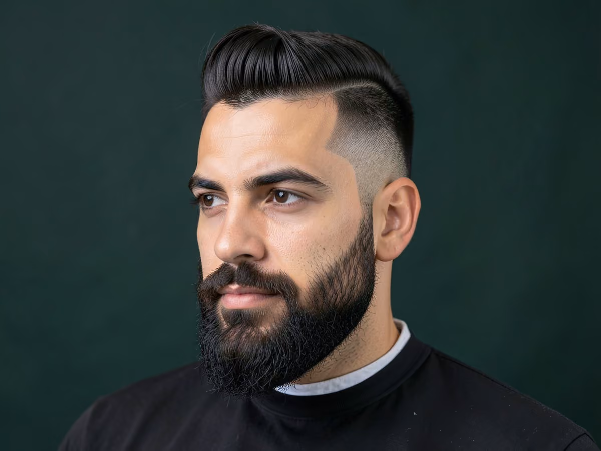 Man with a footballer mid fade quiff
