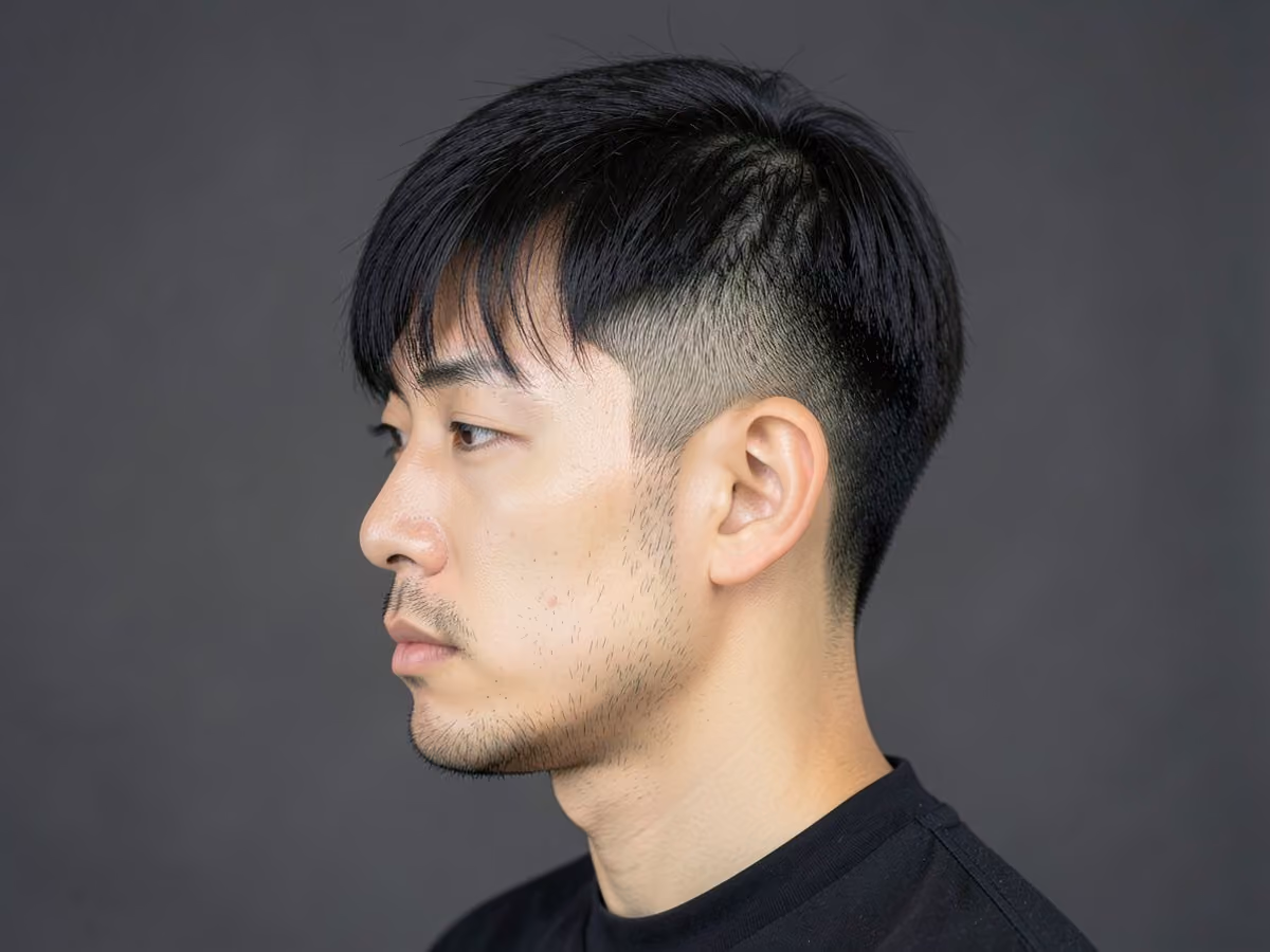 Man with a footballer two block haircut