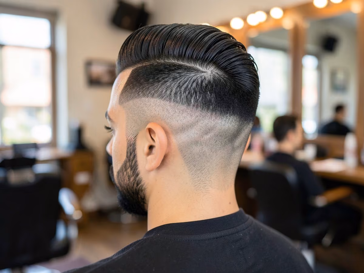 Man with an olivier giroud slicked pompadour