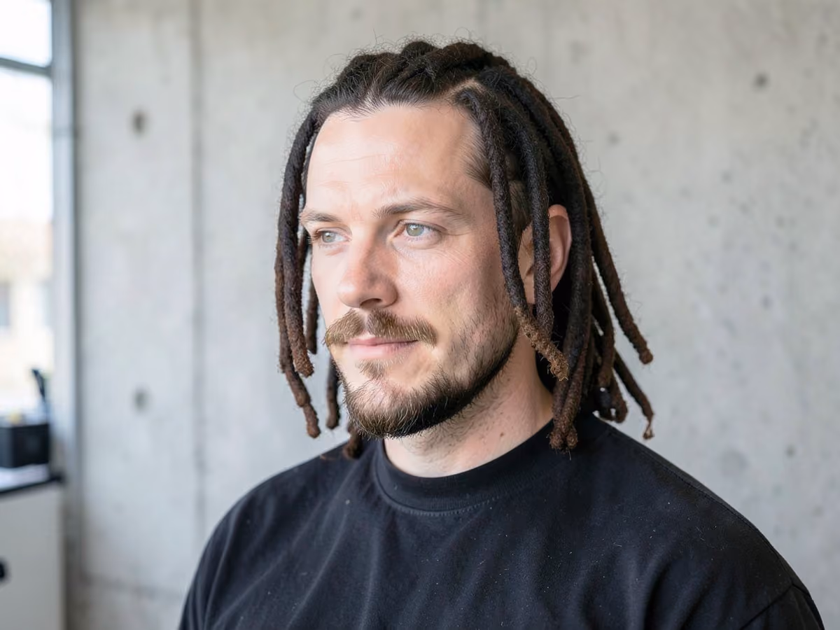 Man with a ruud gullit dreadlocks haircut