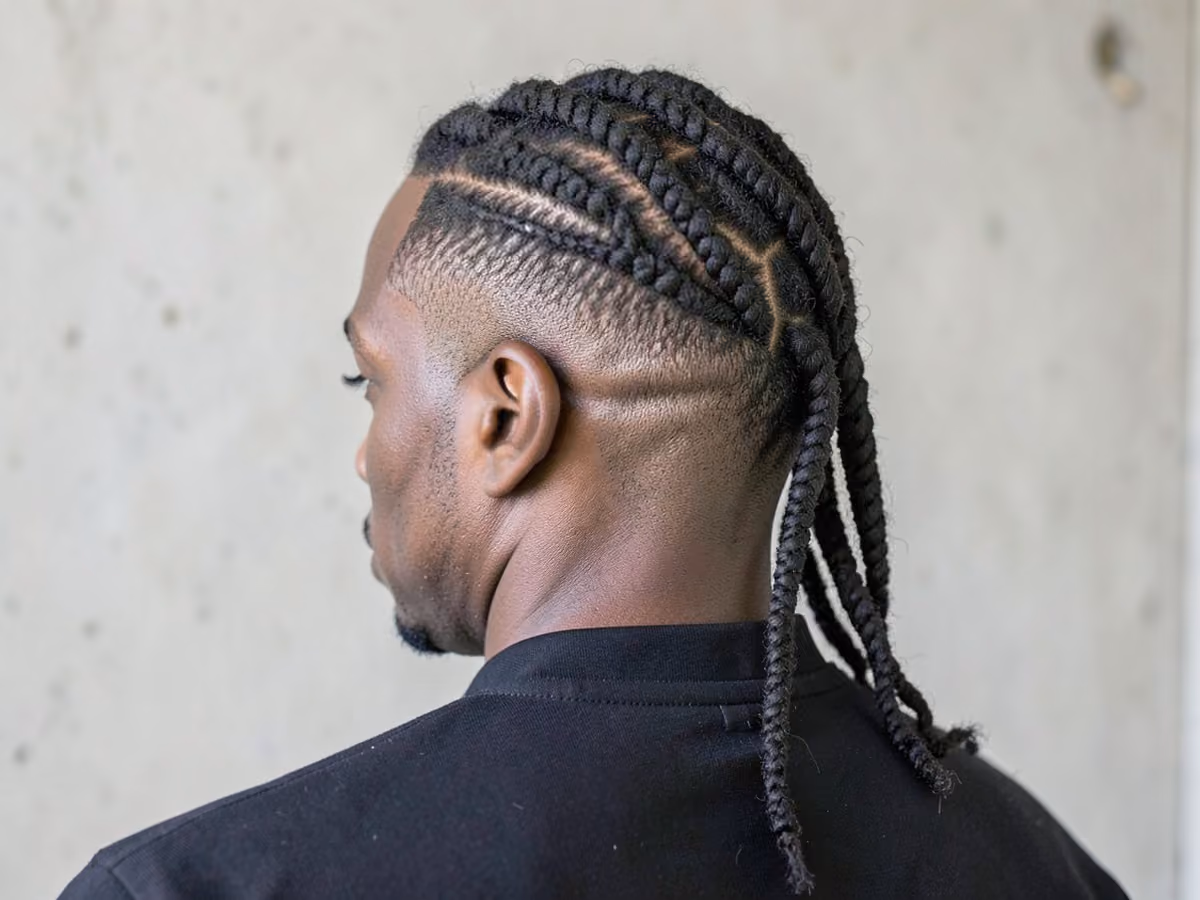 Man with a soccer twists with taper haircut
