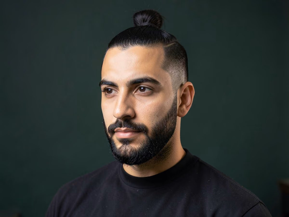 Man with a zlatan ibrahimovic top knot