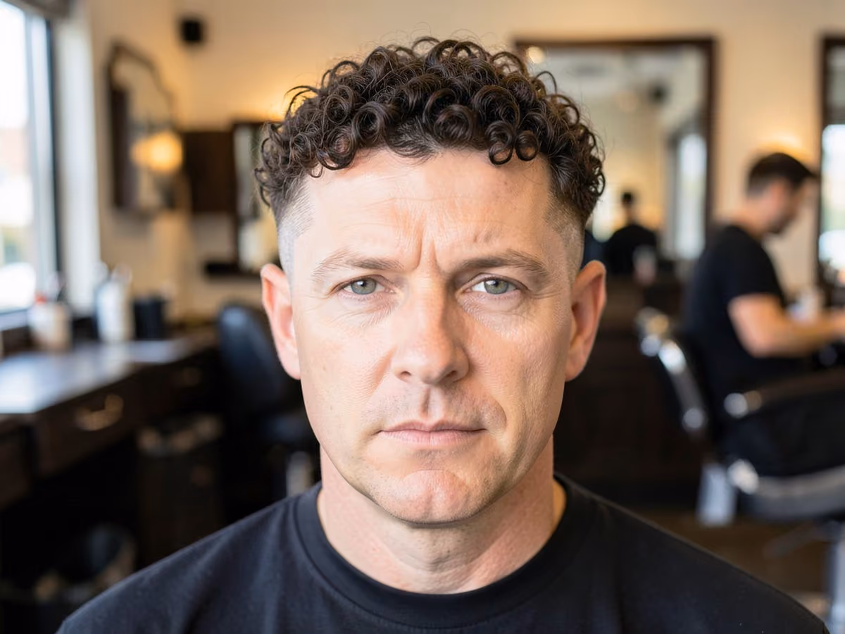 Man with a southside fade with curls