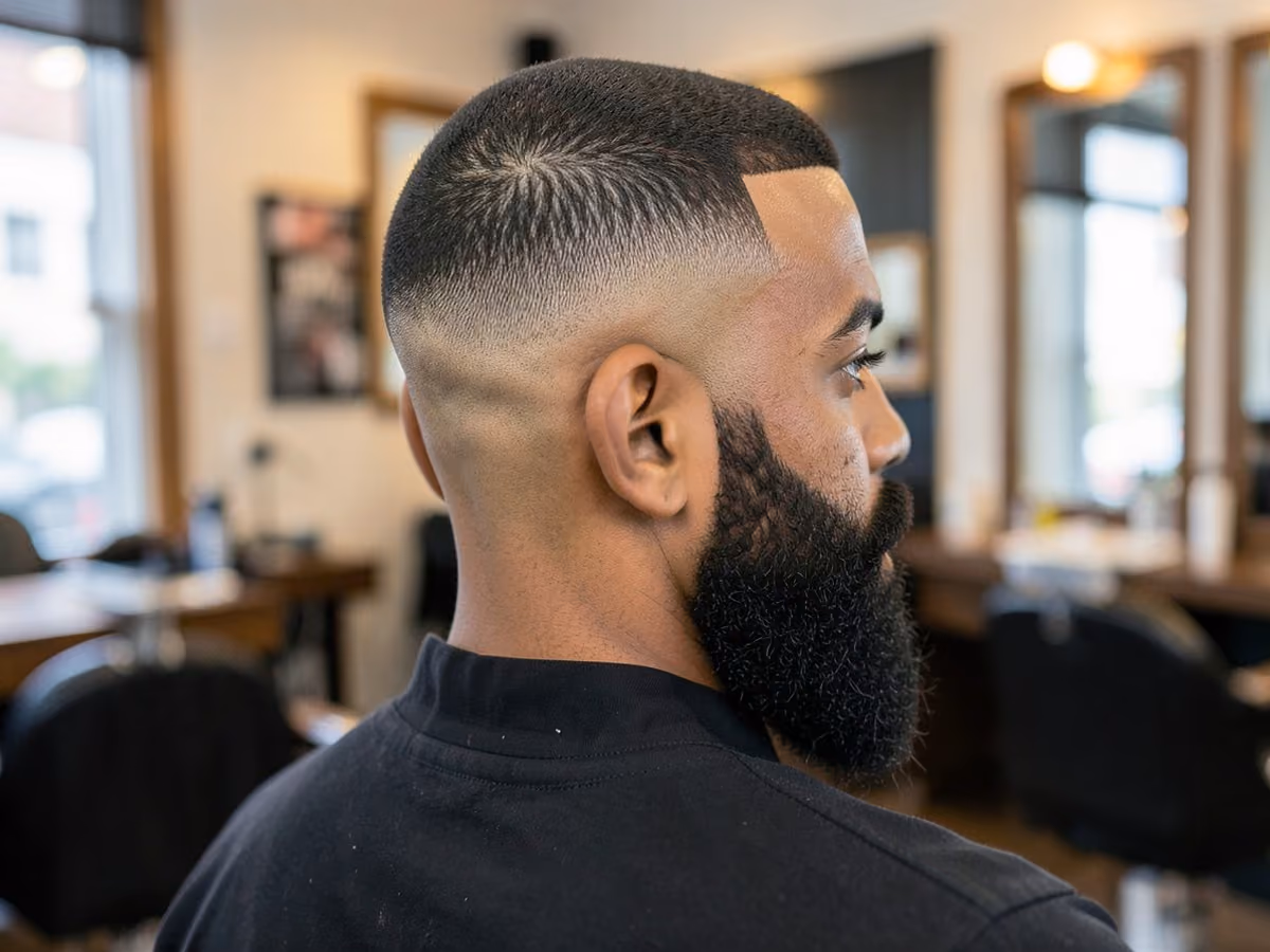 Man with a southside fade with line up