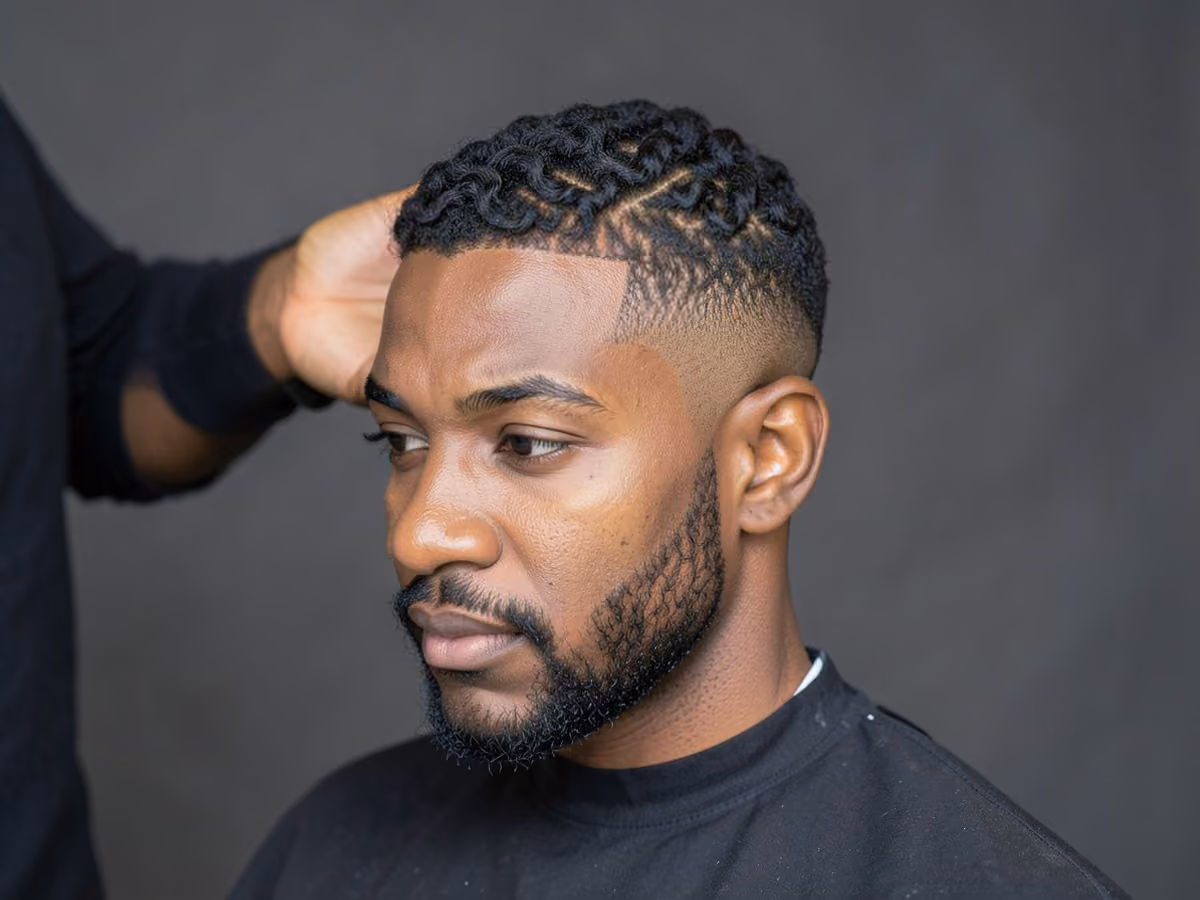 Man with a southside fade with waves