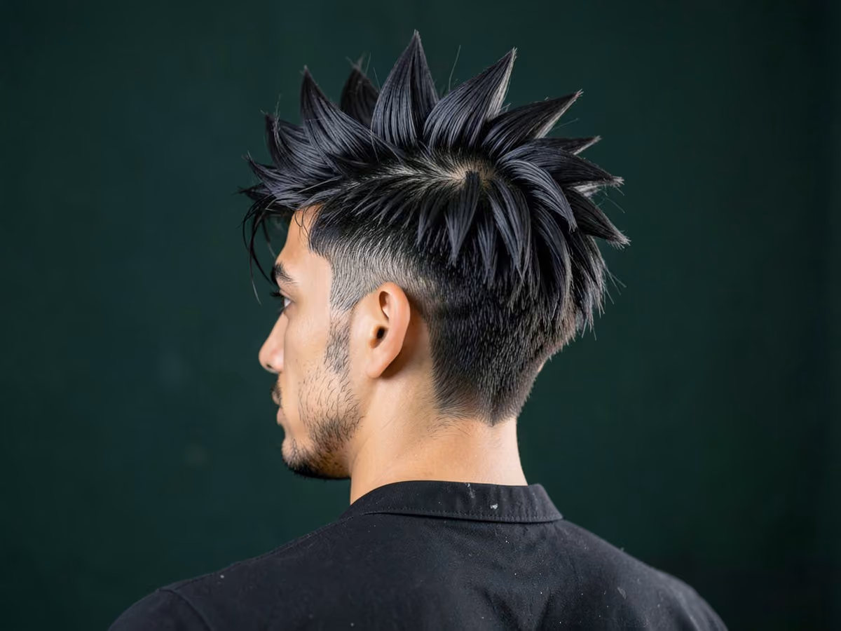 Man with an anime spiky hair