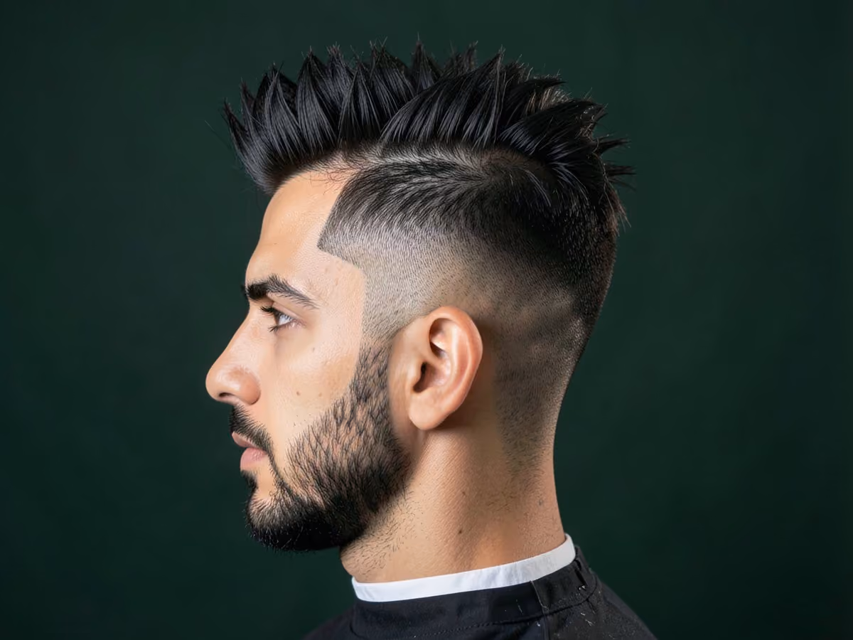 Man with a disconnected spiky undercut