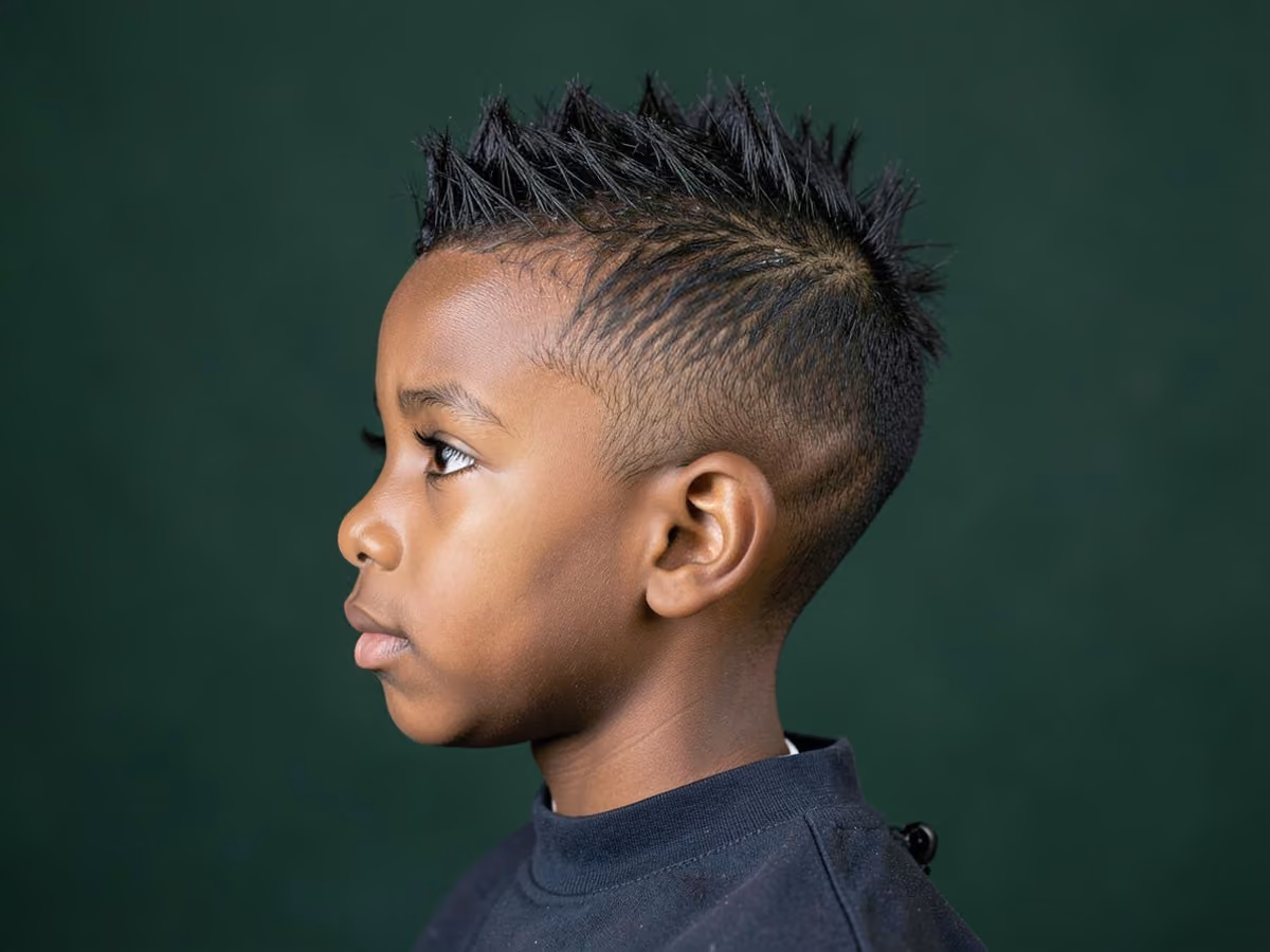 Boy with a kids spiky haircut