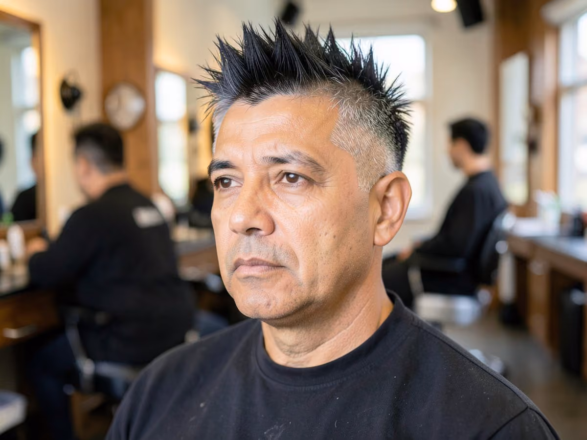 Man with a punk spiky hair