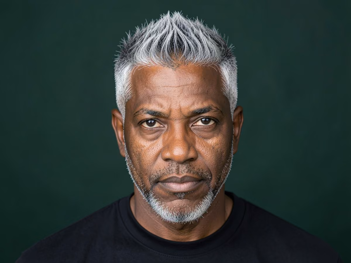 Man with a spiky hair for older men