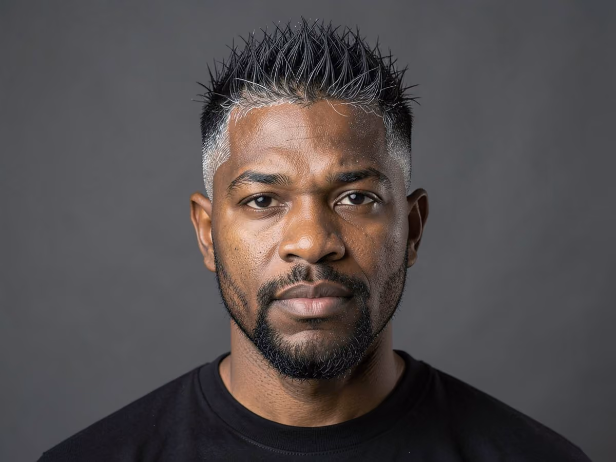 Man with a spiky hair for thin hair