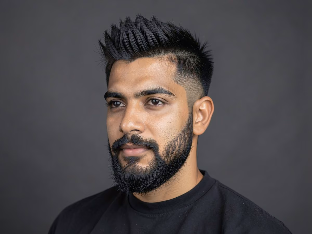 Man with a spiky hair with beard
