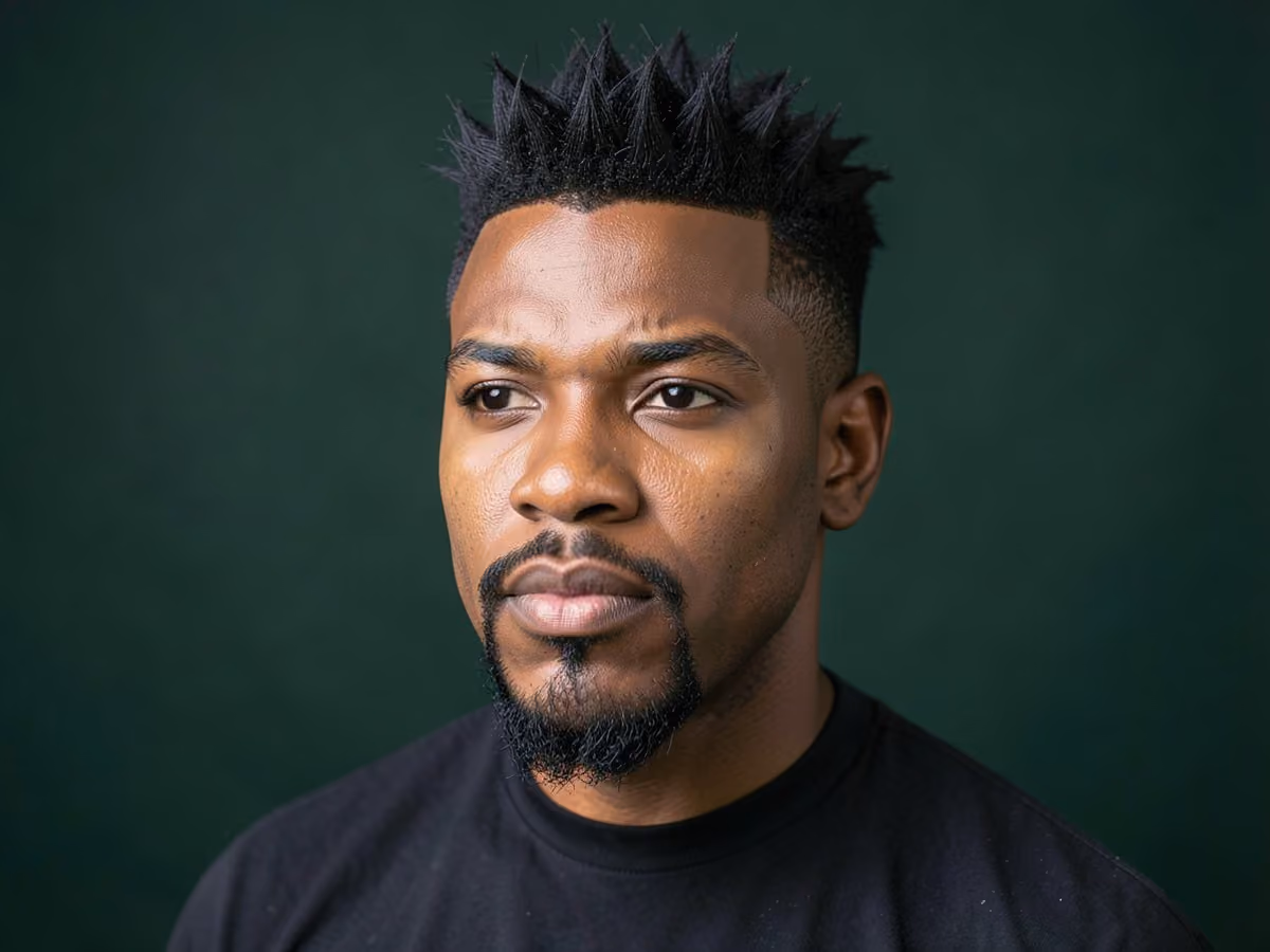 Man with a spiky hair with goatee