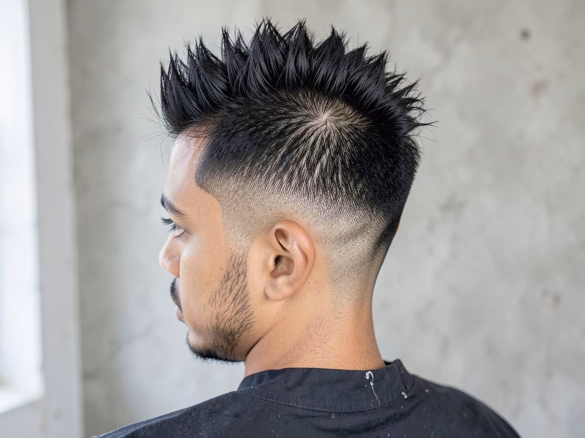 Man with a spiky hair with shaved sides