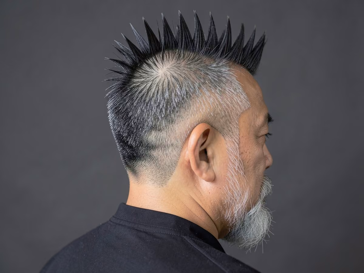 Man with a spiky mohawk