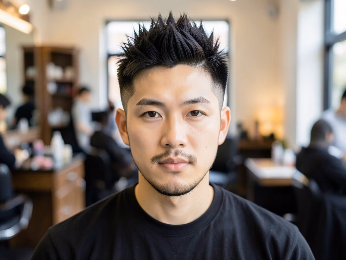 Man with a spiky two block haircut