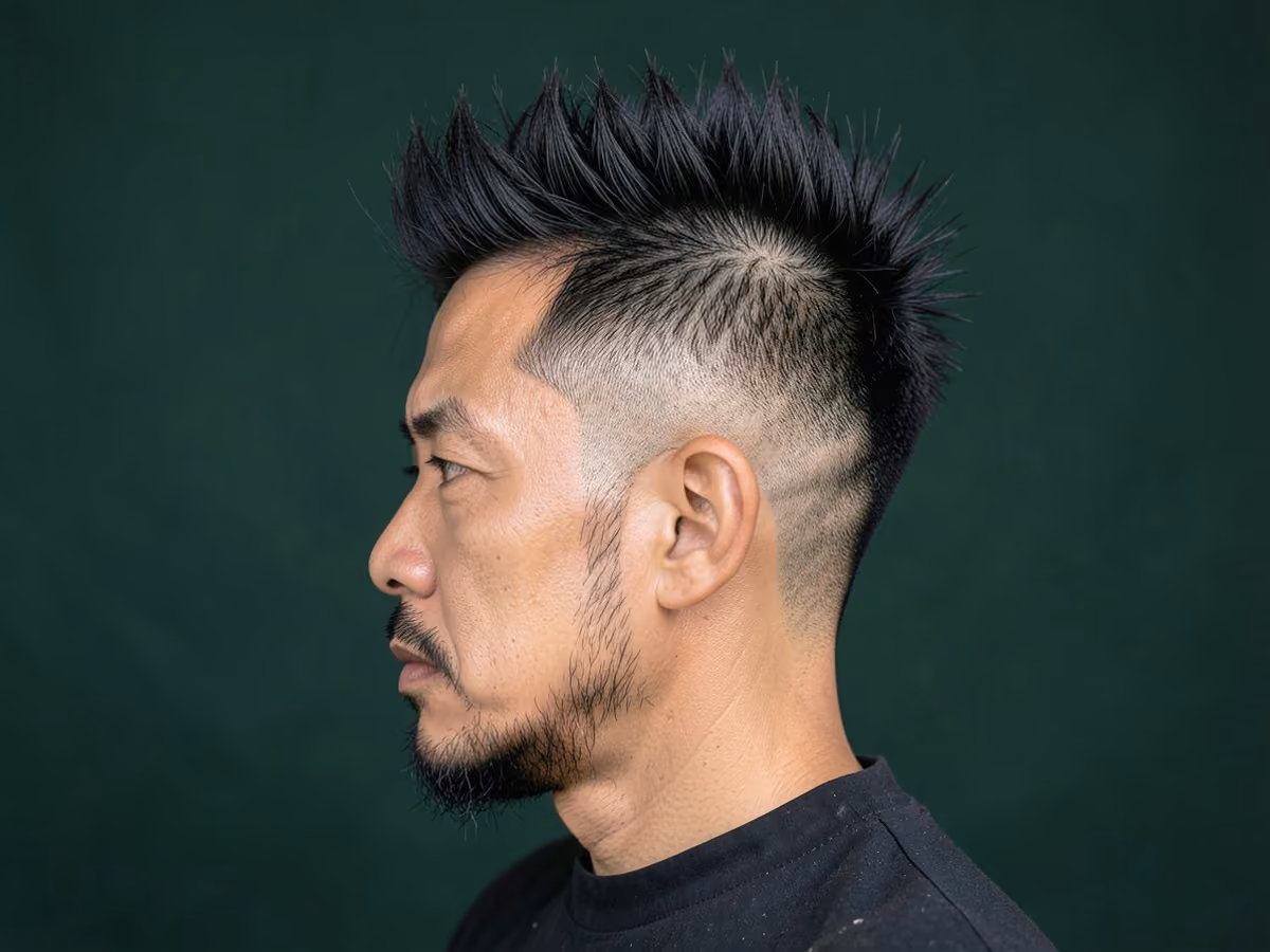 Man with a thick spiky hair