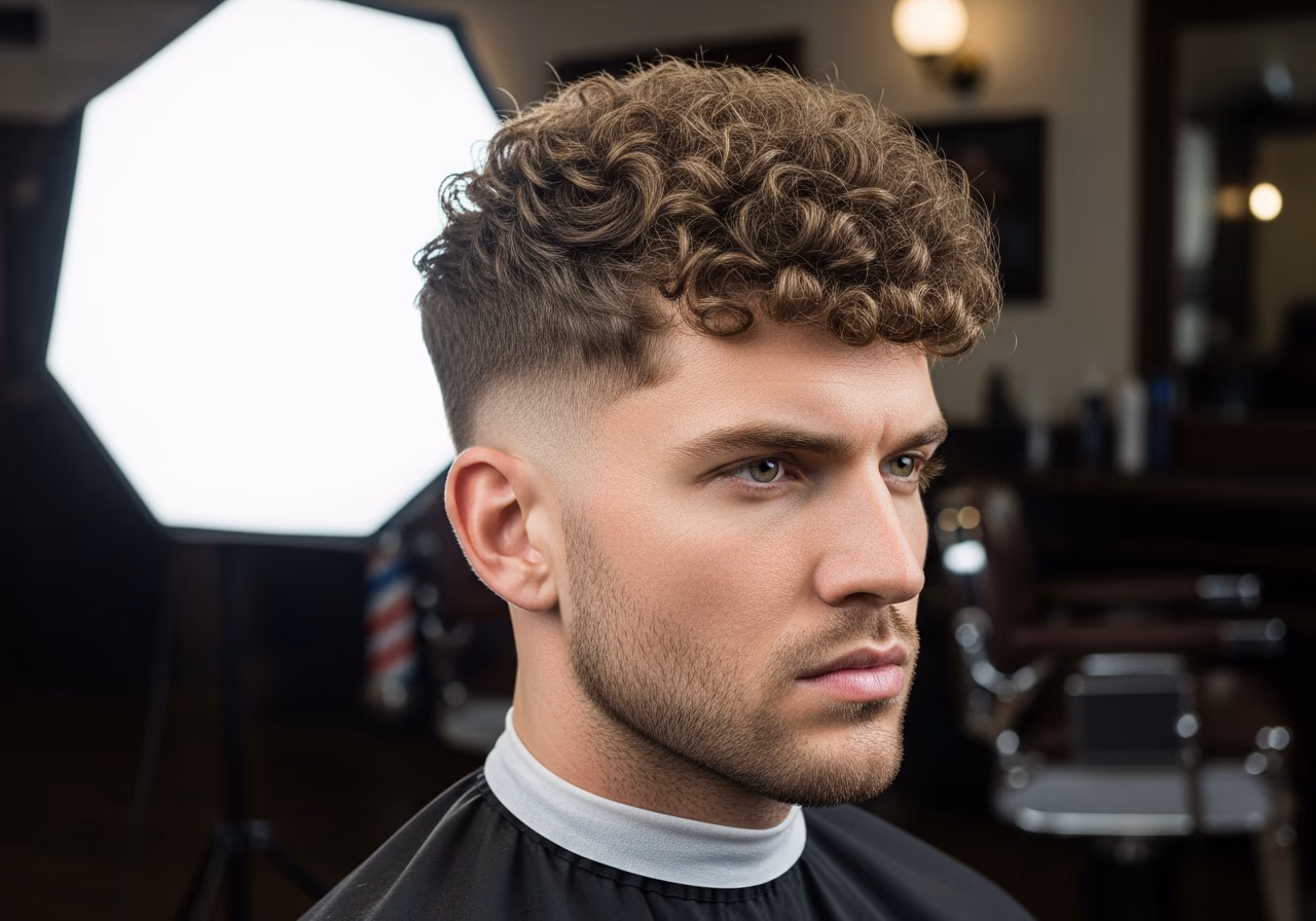Broccoli Cut hairstyle for men 2026 — haircuts for square faces variation, best for square faces + curly or wavy hair, modern barbering by Master Stylist Jessica Hamilton
