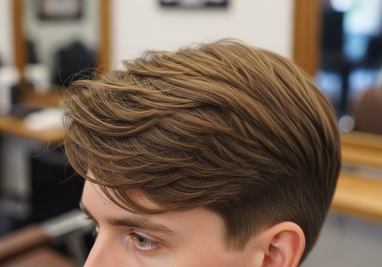 Fluffy Haircut hairstyle for men 2026 — haircuts for square faces variation, best for square faces + fine or thin hair, modern barbering by Master Stylist Jessica Hamilton