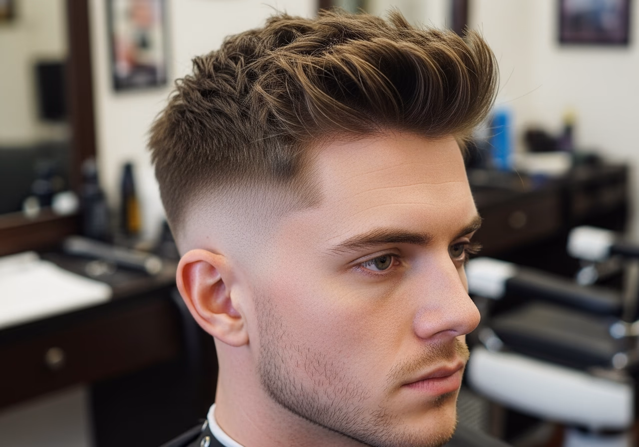 Textured Crop Undercut Hybrid hairstyle for men 2026 — haircuts for square faces variation, best for square faces + thick hair, modern barbering by Master Stylist Jessica Hamilton