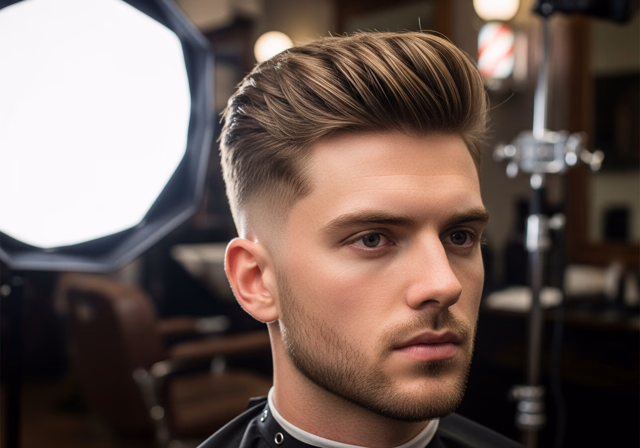 Undercut with Textured Top hairstyle for men 2026 — haircuts for square faces variation, best for square faces + thick hair, modern barbering by Master Stylist Jessica Hamilton