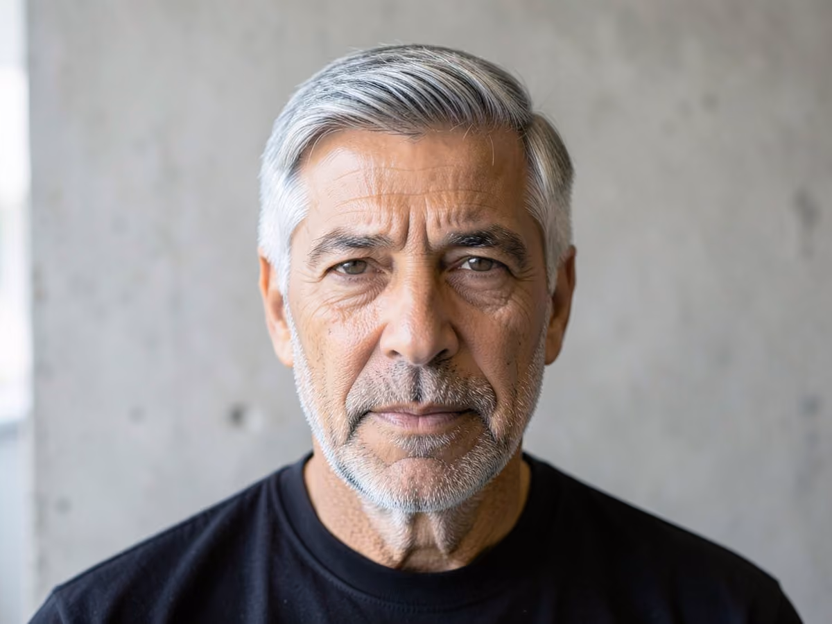 Man with a straight hair french crop