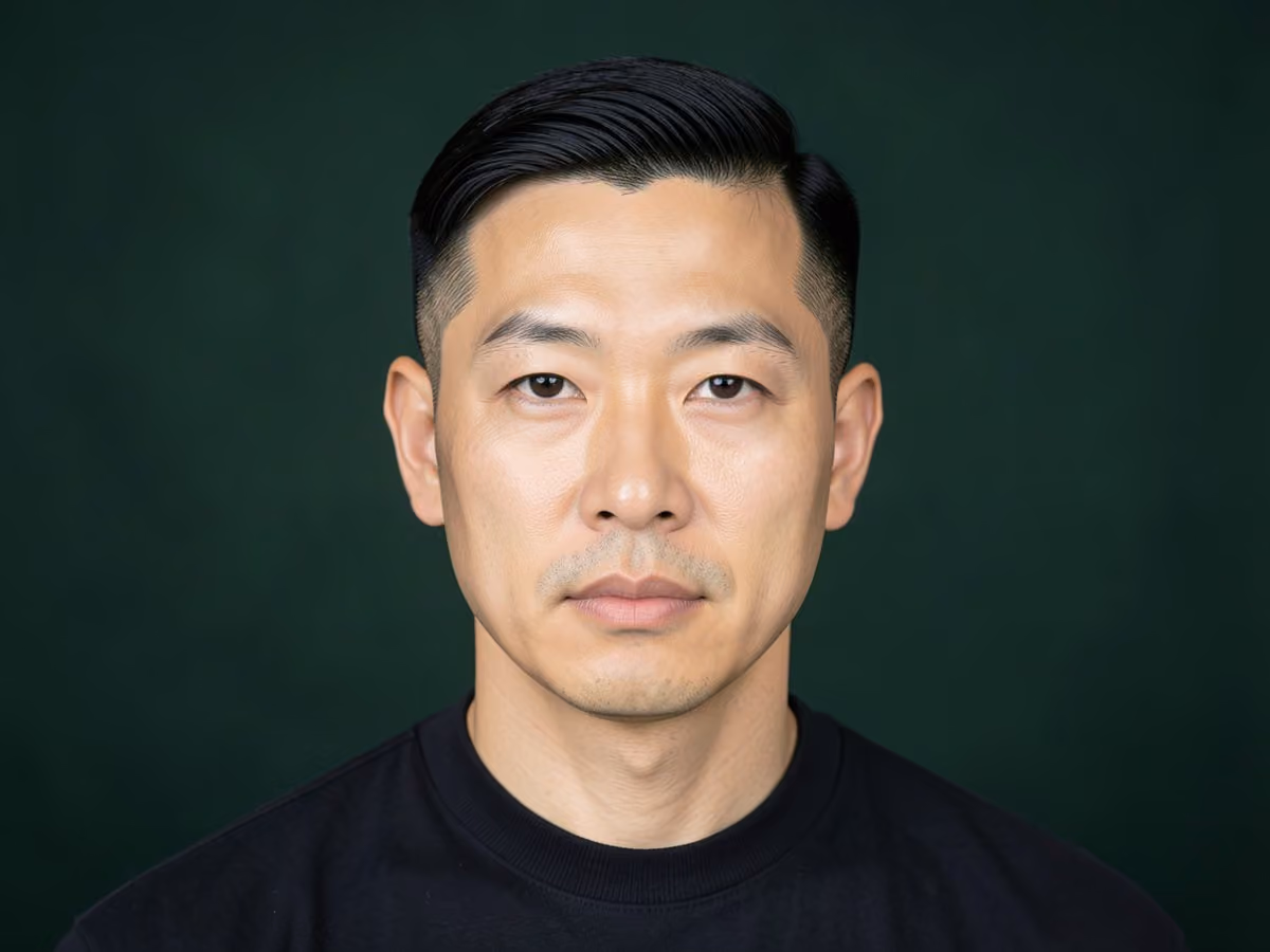 Man with a straight hair ivy league