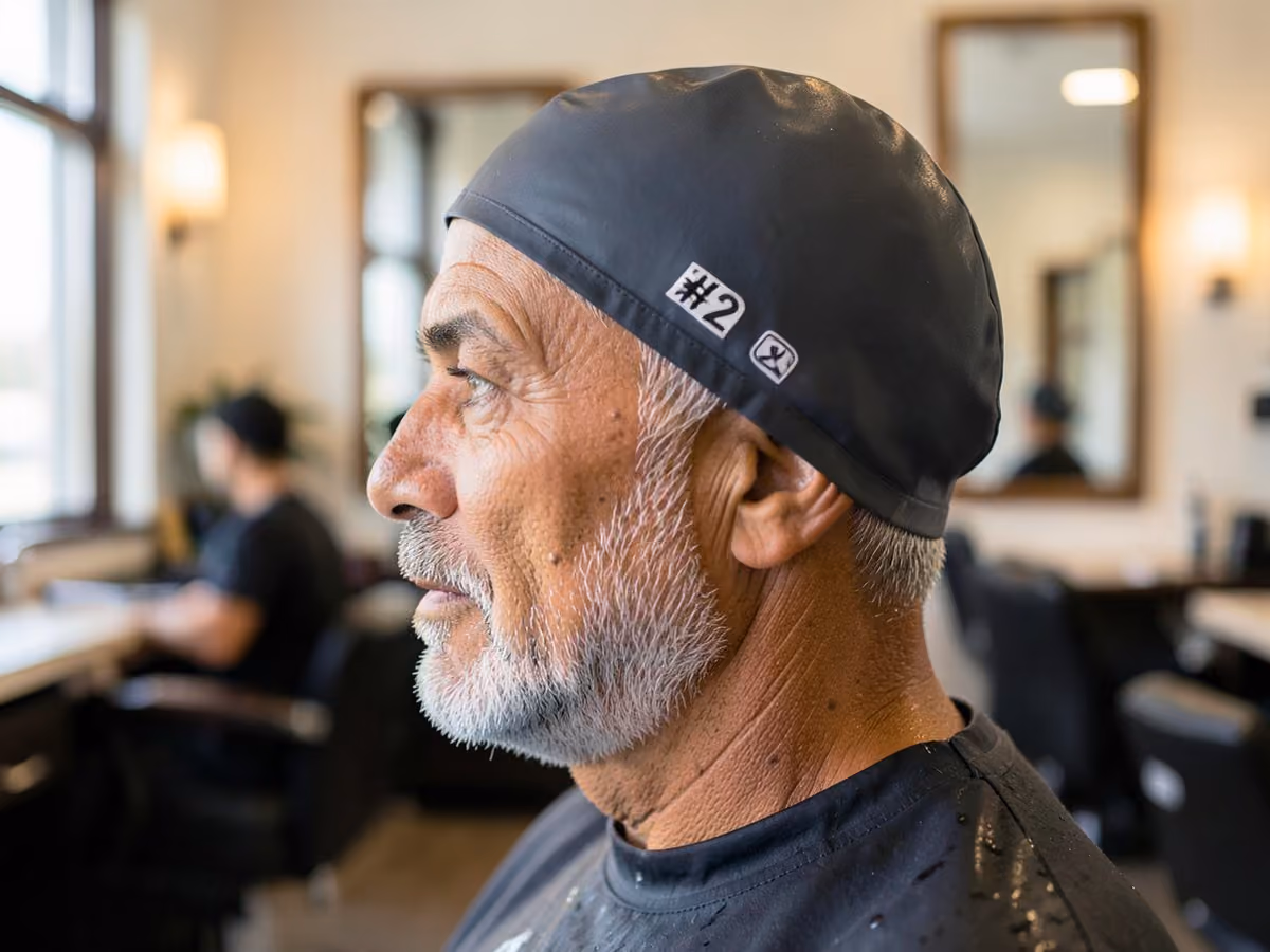 Man with a summer cut for swimmers