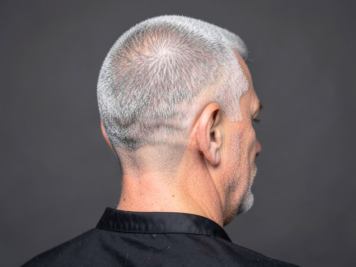 Man with a summer haircut for thin hair