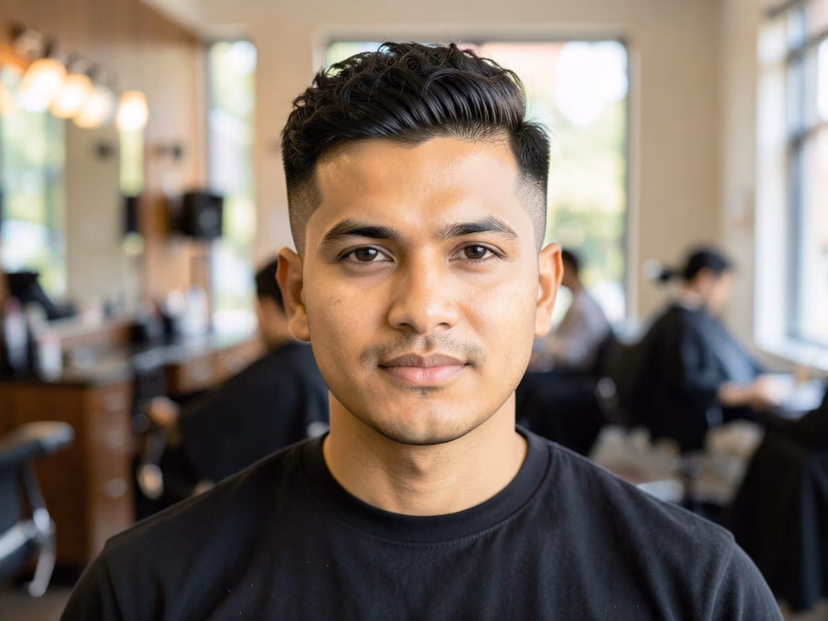 Man with a summer high taper haircut